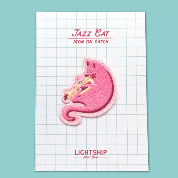 jazz cat iron on patch